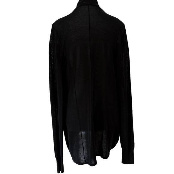 Reiss Essentials M Black Draped Open Front Cardigan Lightweight Knit Cocoon - Picture 9 of 13
